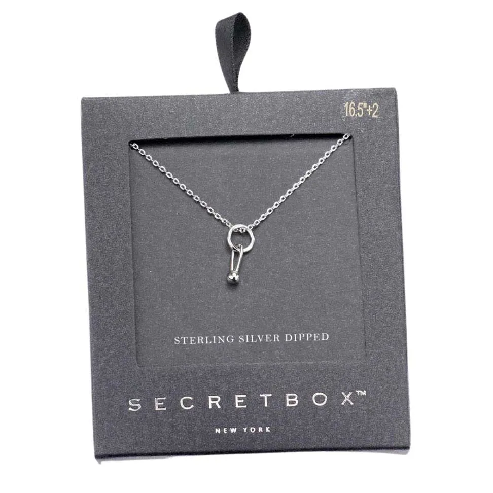 Secret Box Sterling Silver Dipped Geometric Metal Necklace