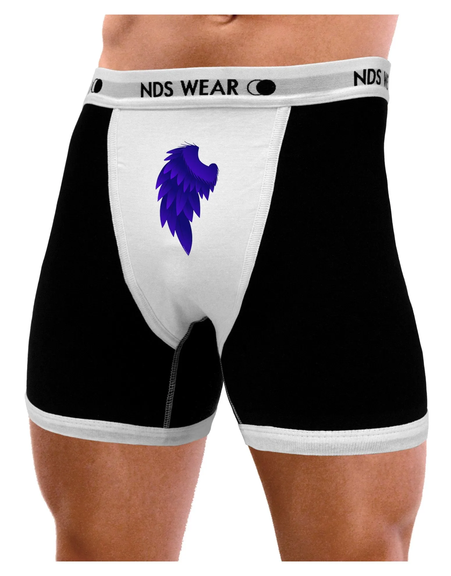 Single Left Dark Angel Wing Design - Couples Mens Boxer Brief Underwear