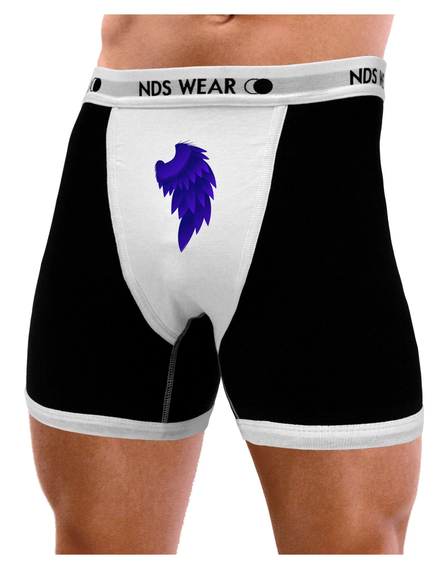 Single Right Dark Angel Wing Design - Couples Mens Boxer Brief Underwear