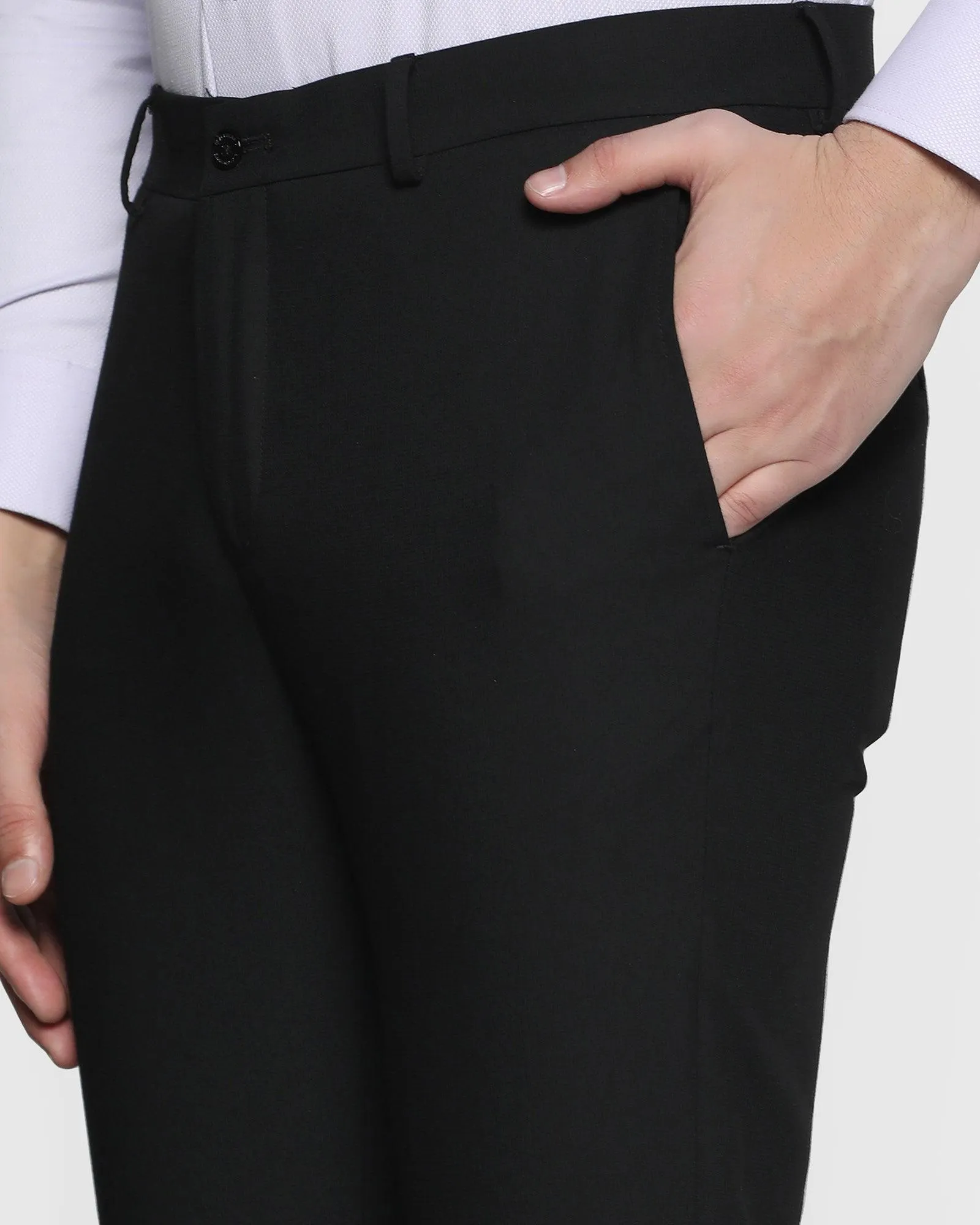 Slim Comfort B-95 Formal Black Textured Trouser - Facum