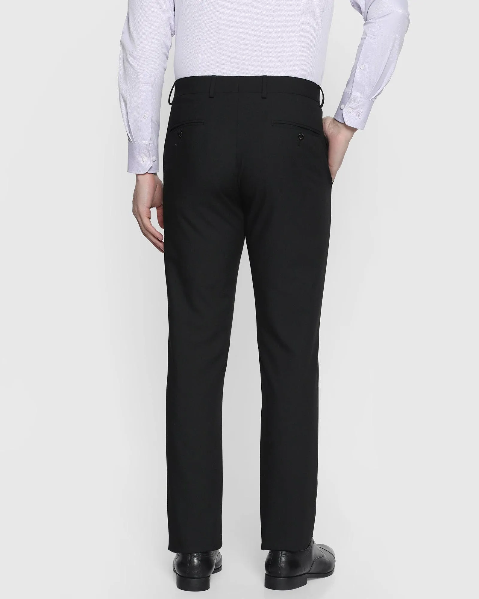 Slim Comfort B-95 Formal Black Textured Trouser - Facum