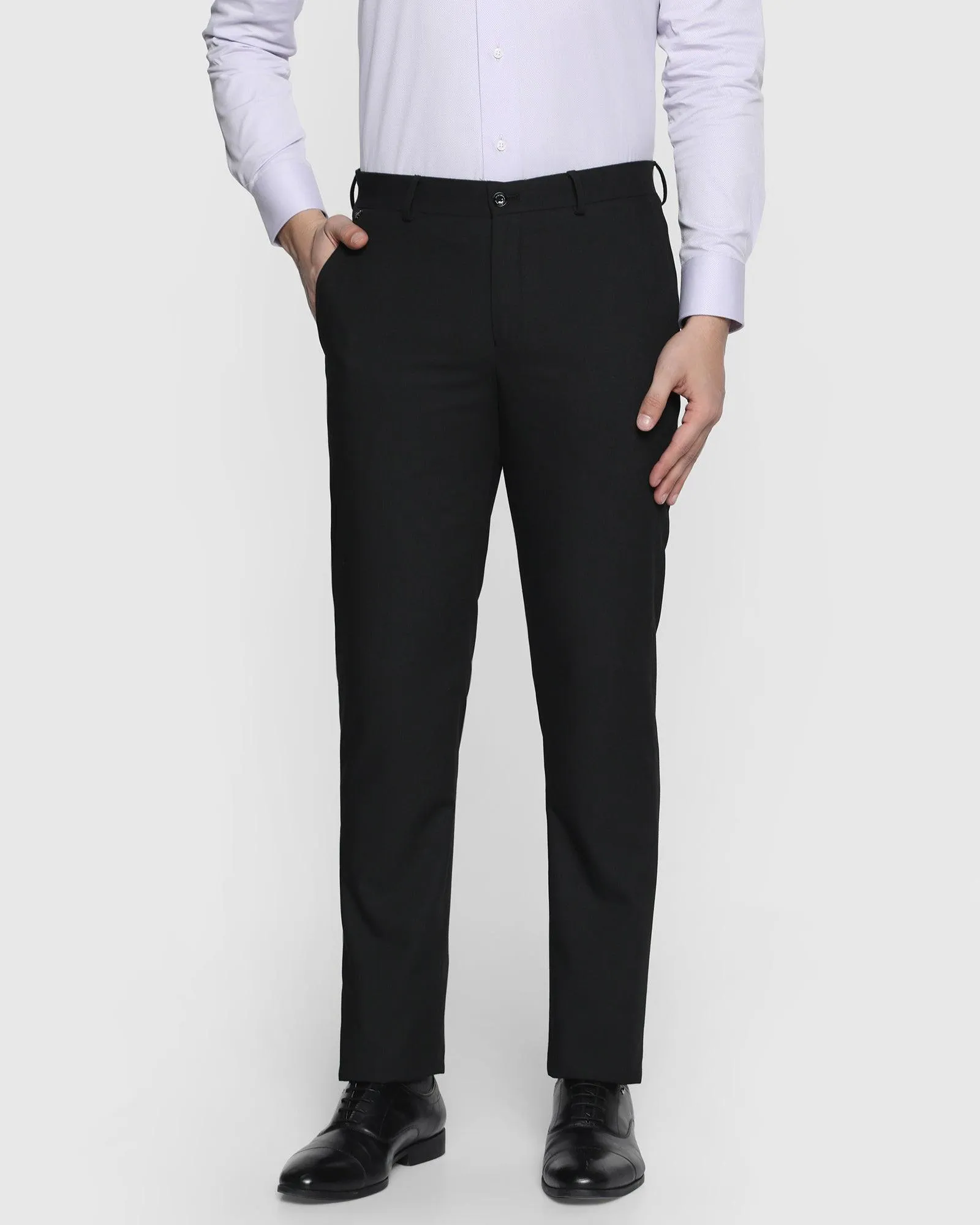 Slim Comfort B-95 Formal Black Textured Trouser - Facum