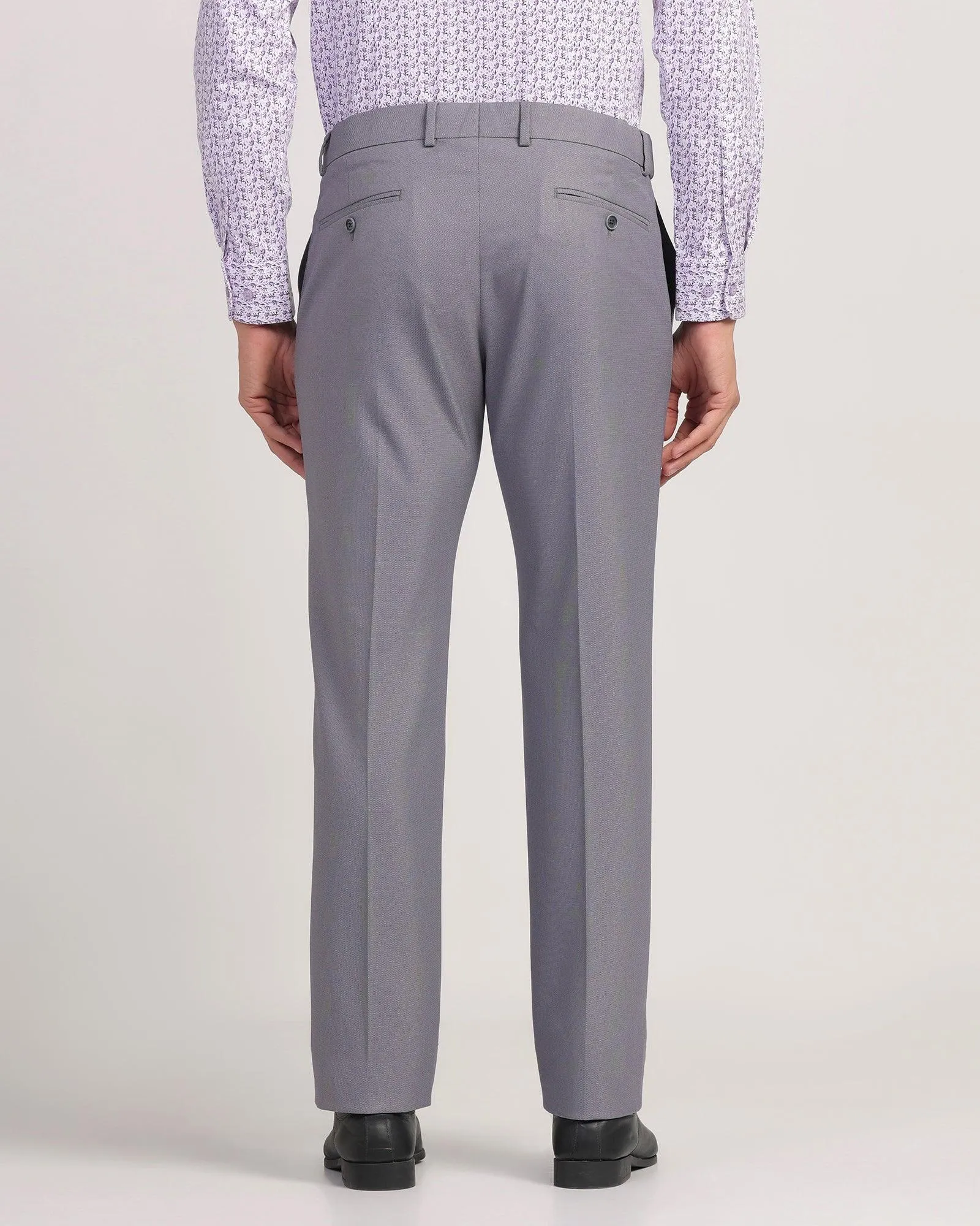 Slim Comfort B-95 Formal Grey Textured Trouser - Passion