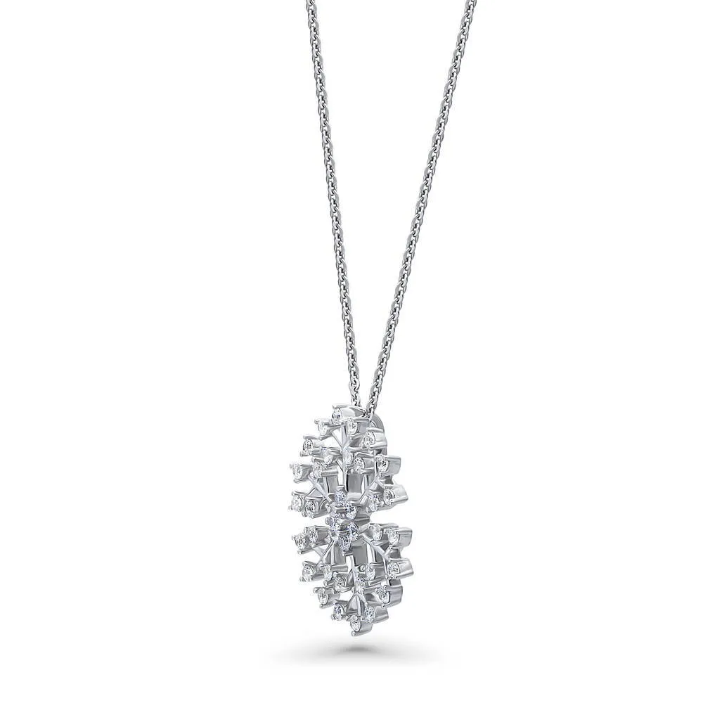 Snowflake CZ Necklace in Sterling Silver