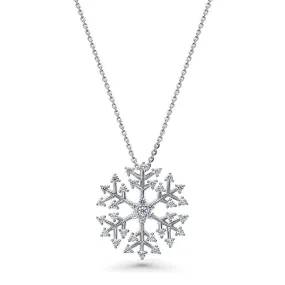 Snowflake CZ Necklace in Sterling Silver