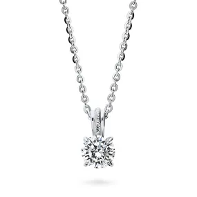 Solitaire 0.8ct CZ Necklace in Sterling Silver