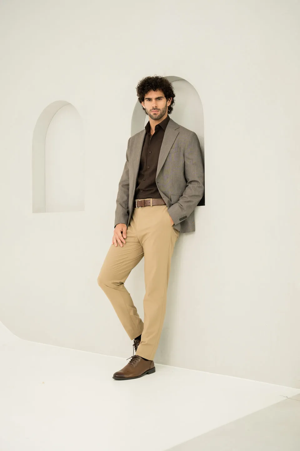 Somewhere Khaki Slim Fit Stretch Formal Pants