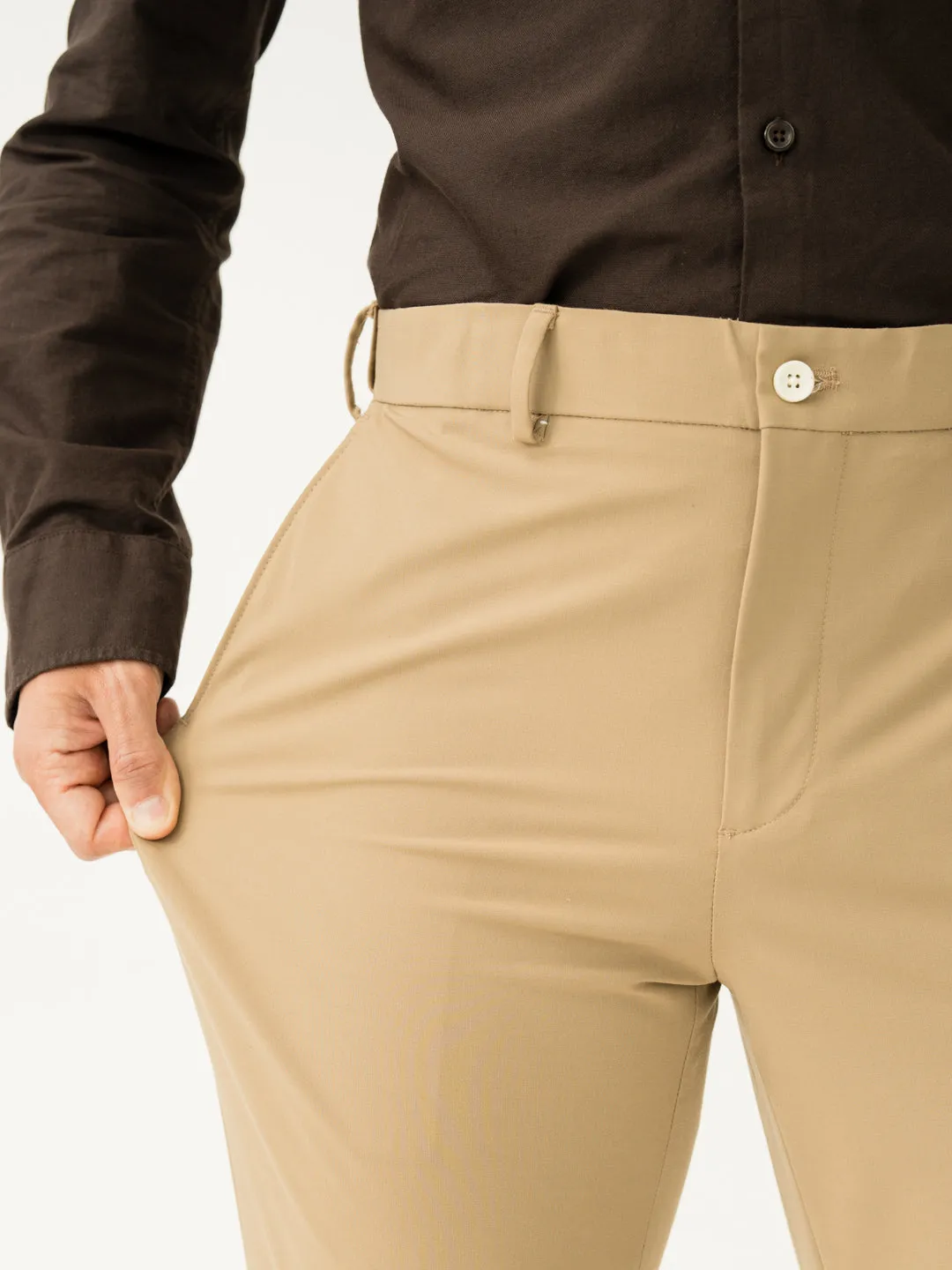 Somewhere Khaki Slim Fit Stretch Formal Pants