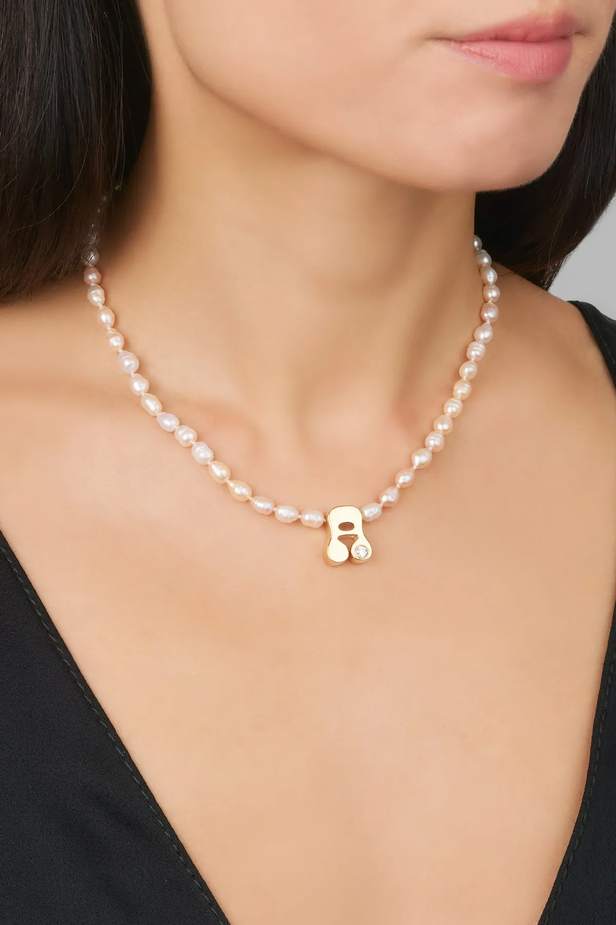 Stellar Letter Pearl Necklace