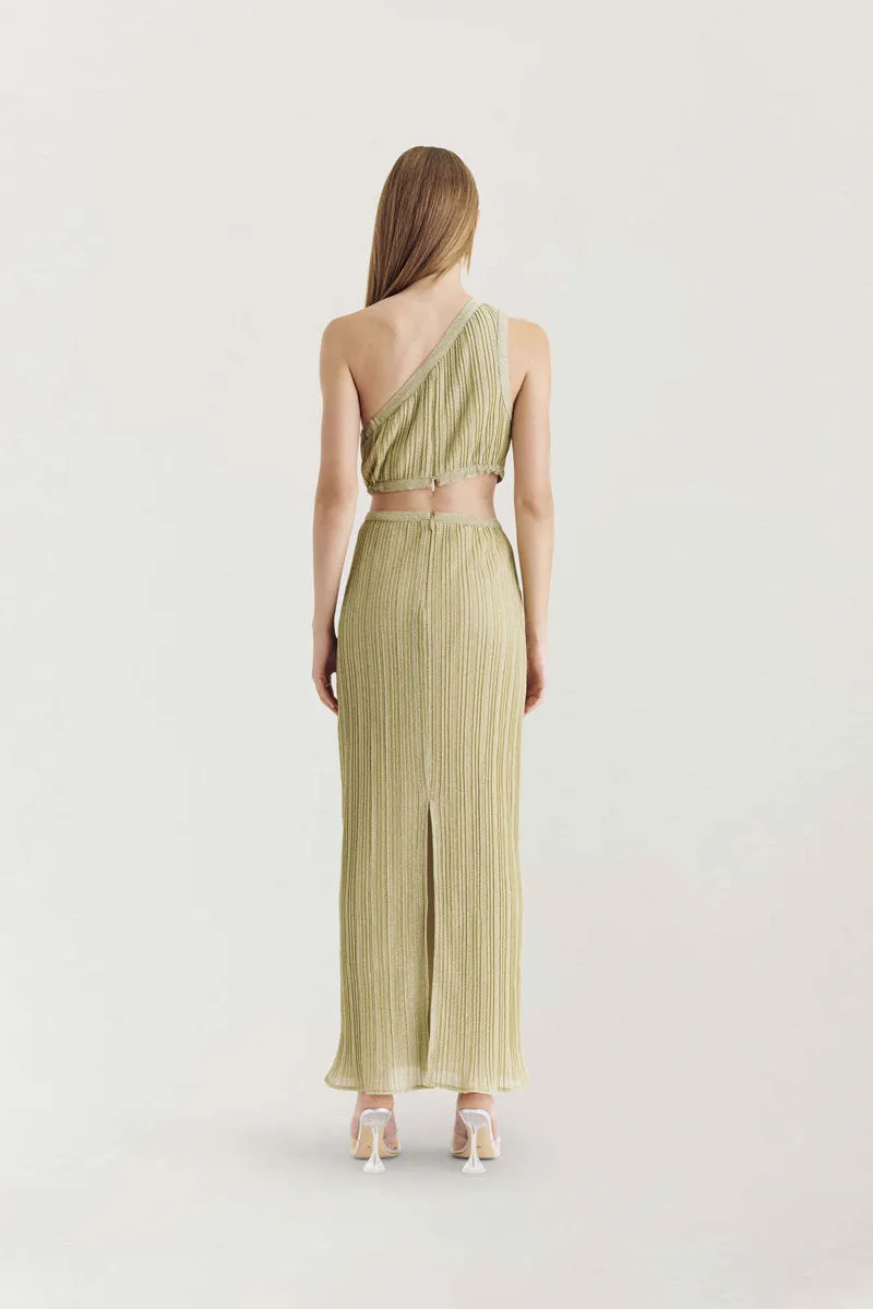 Stevie One Shoulder Cutout Maxi Dress - Gold