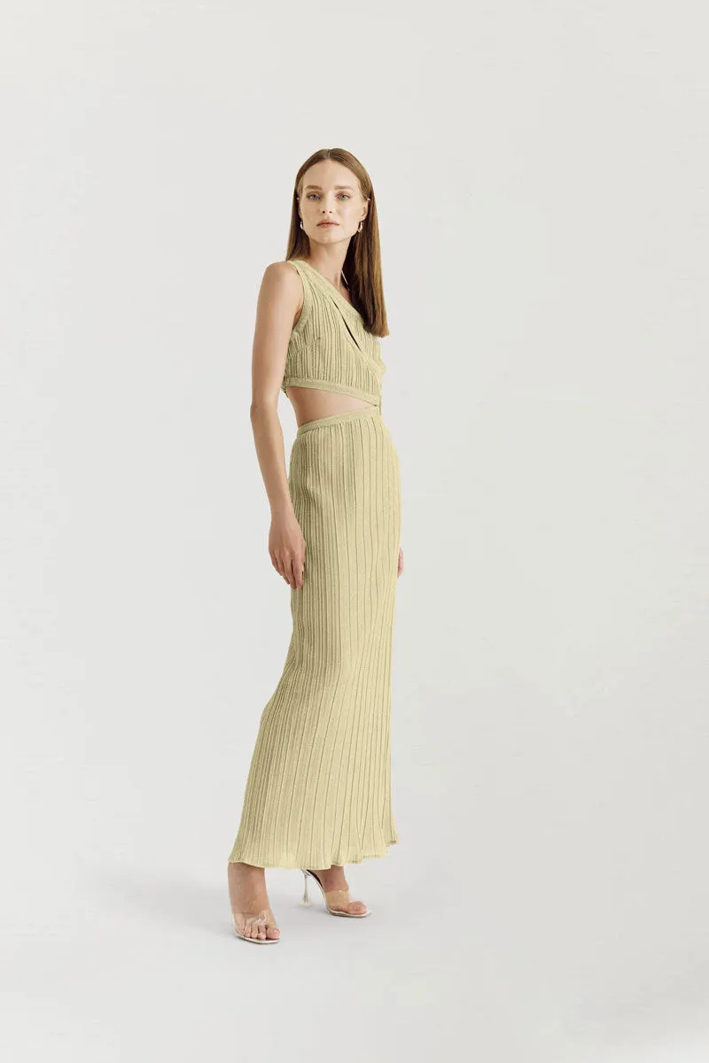 Stevie One Shoulder Cutout Maxi Dress - Gold