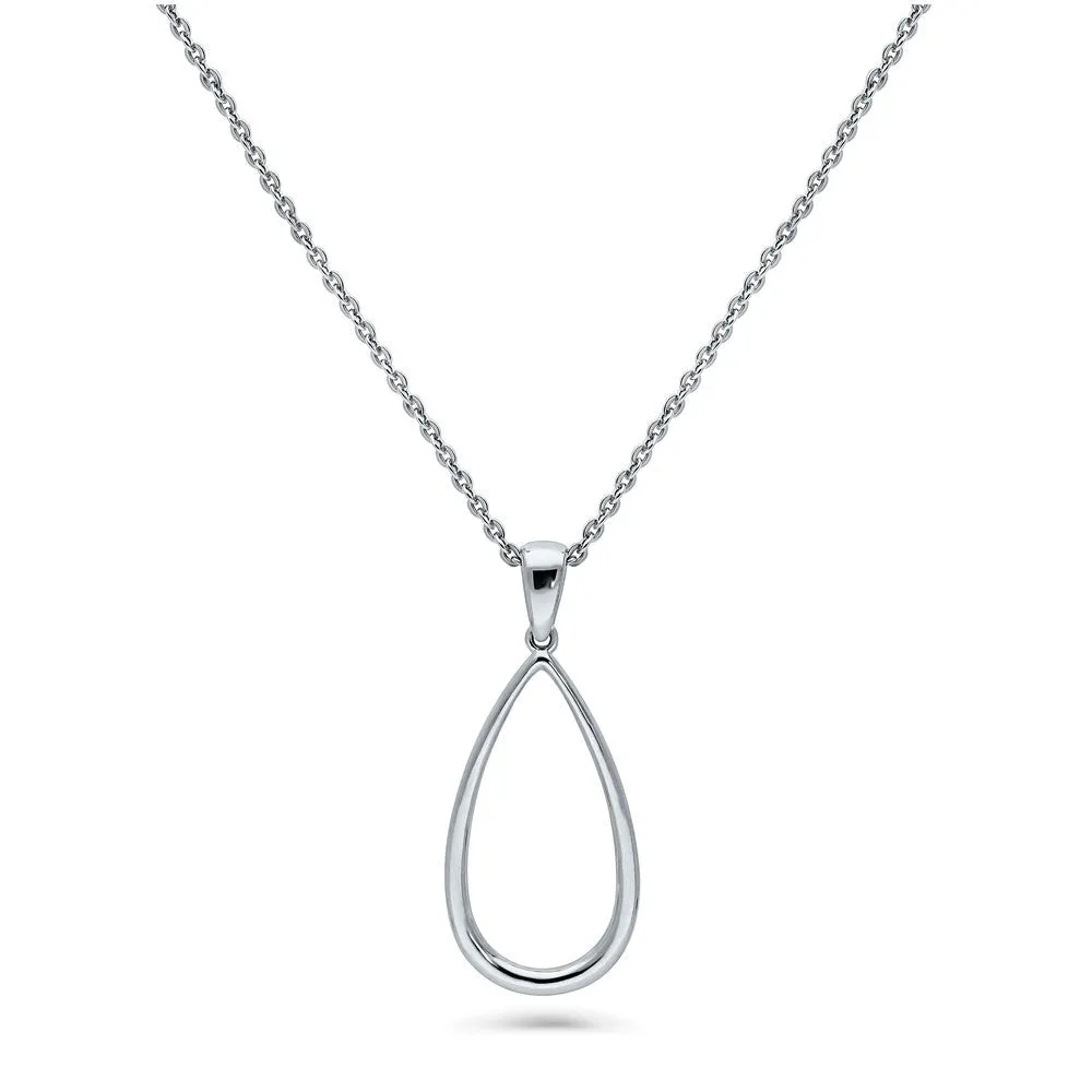 Teardrop Necklace and Earrings in Sterling Silver