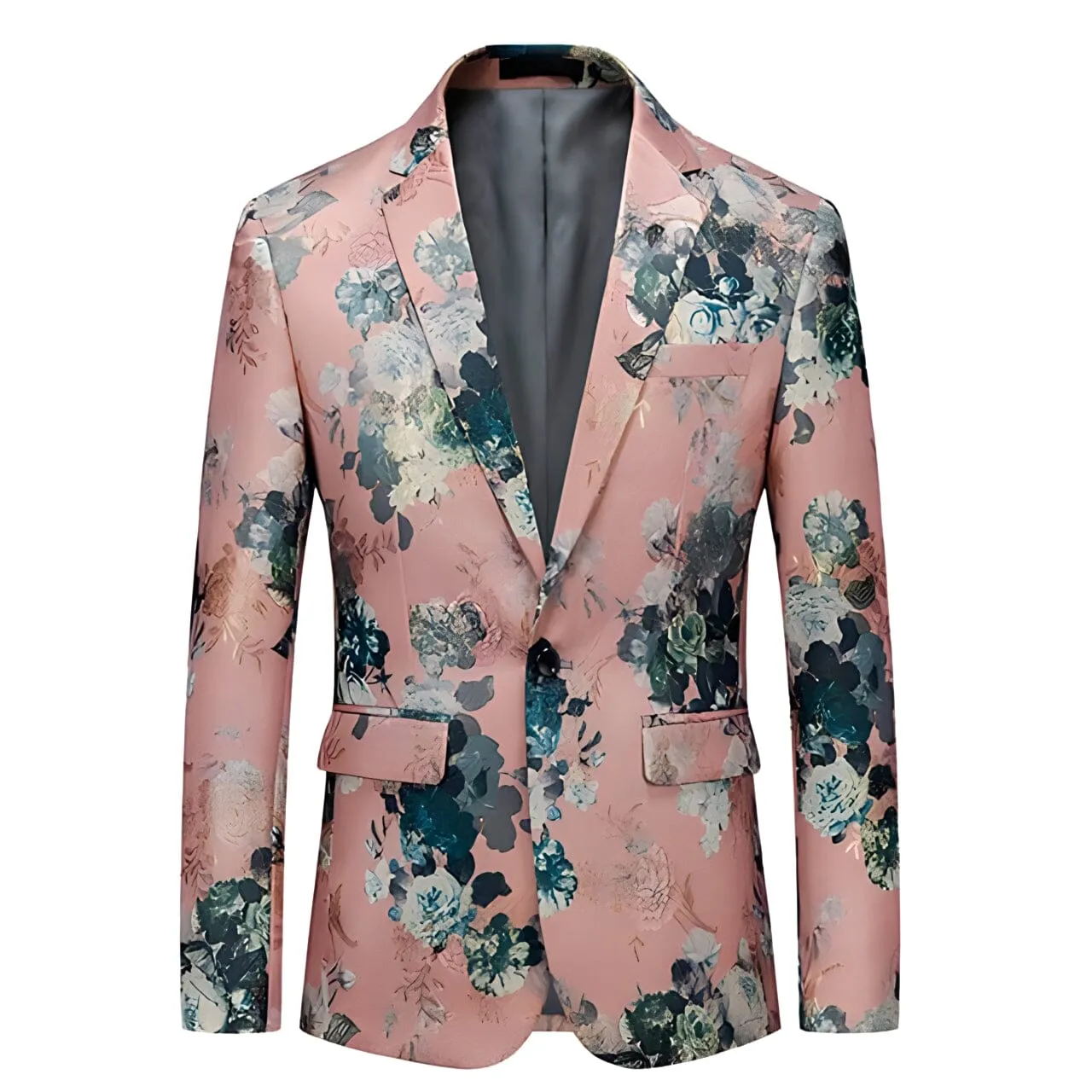 The Blush Bouquet Jacquard Slim Fit Blazer Suit Jacket