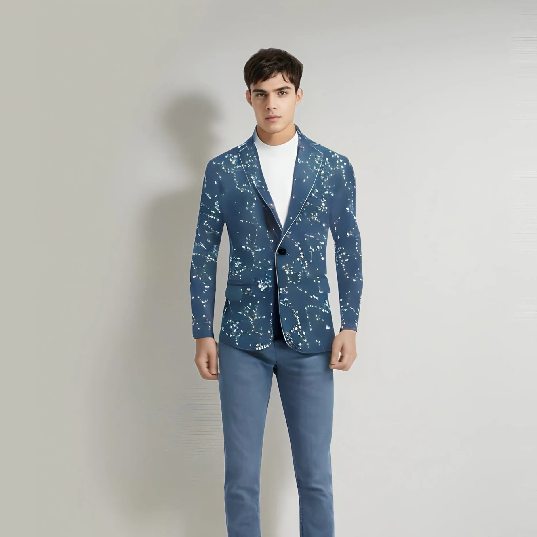 The Silver Star Velvet Slim Fit Blazer Suit Jacket - Multiple Colors