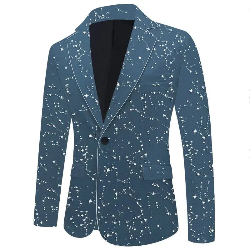 The Silver Star Velvet Slim Fit Blazer Suit Jacket - Multiple Colors