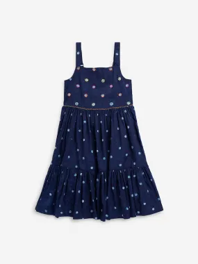 Utsa Kids Indigo Tie and Dye Cotton Tiered Dress - (2 -8yrs)