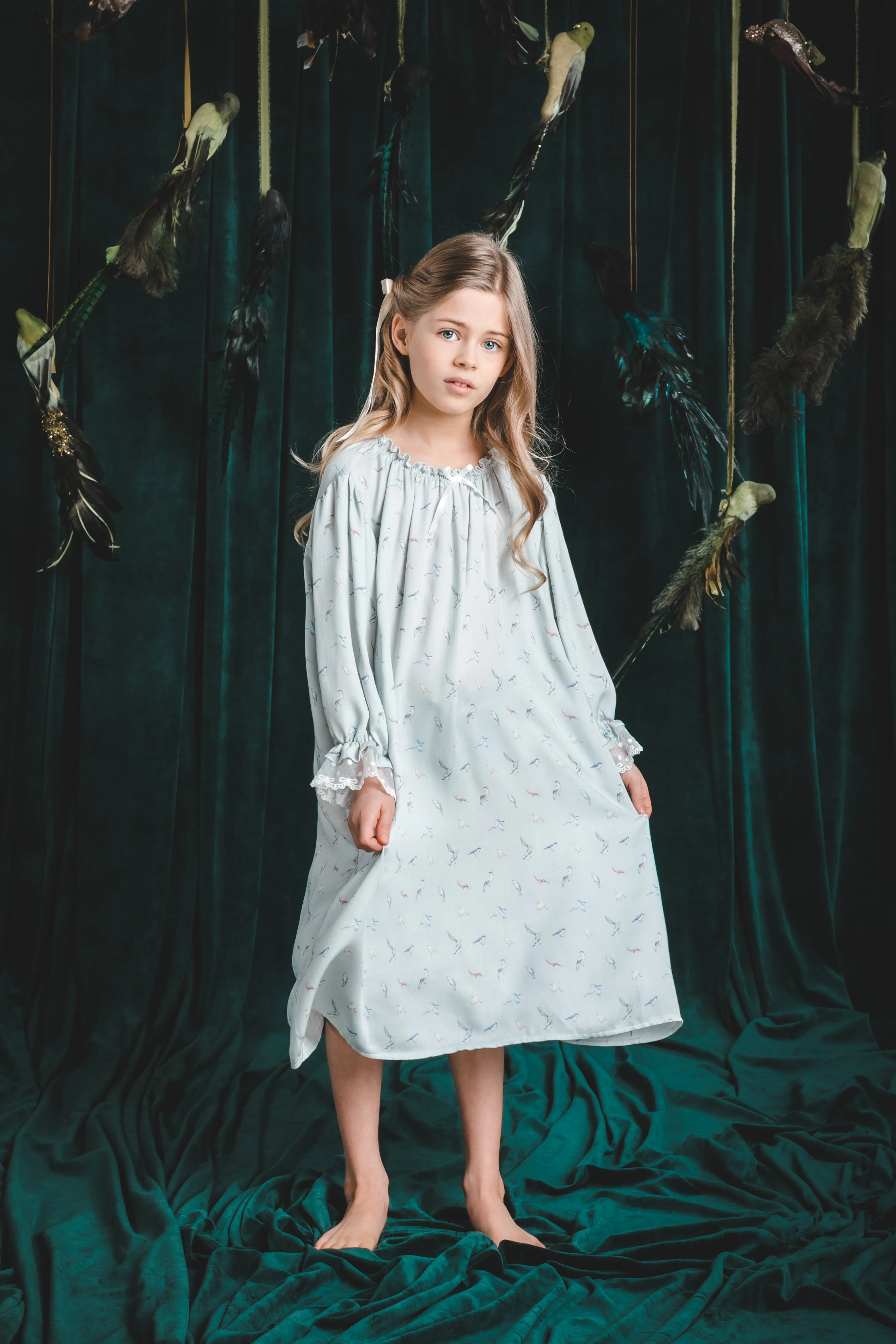 VICTORIA - CHILDREN'S NIGHTDRESS BLUE BIRDS