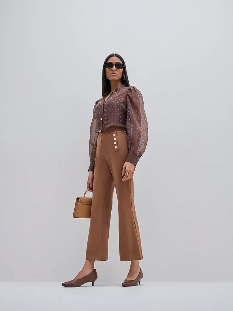 Wardrobe Brown High-Rise Trousers