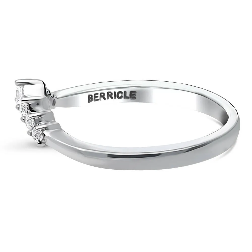 Wishbone 7-Stone CZ Band in Sterling Silver