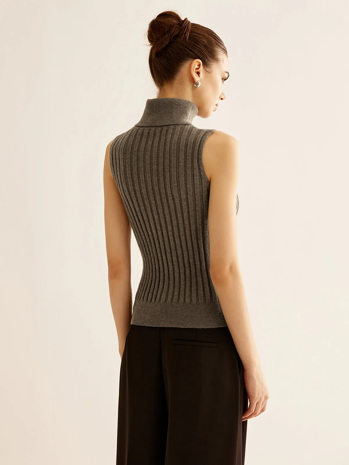 Wool-Blend Turtleneck Sweater Vest