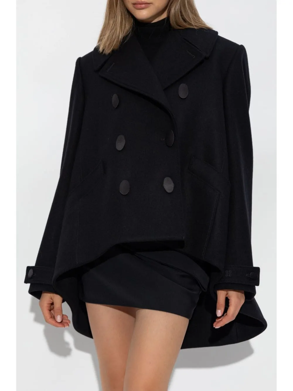 WOOL CROPPED CABAN COAT